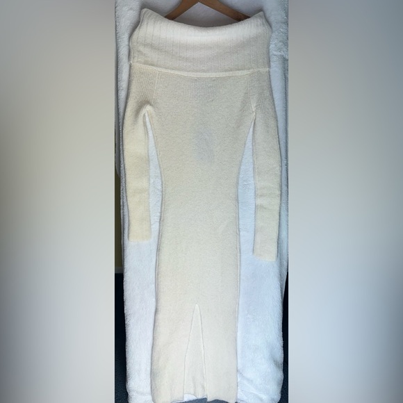 NEW LE SUPERBE Jackpot Ribbed Knit Off Shoulder Midi Dress S $545 Wool Cashmere - Picture 10 of 12
